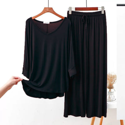 2Pc V-Neck Casual lounge wear set