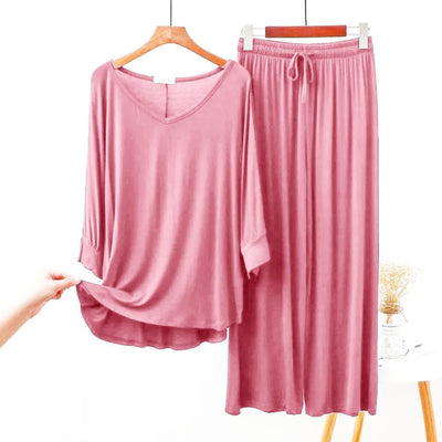 2Pc V-Neck Casual lounge wear set
