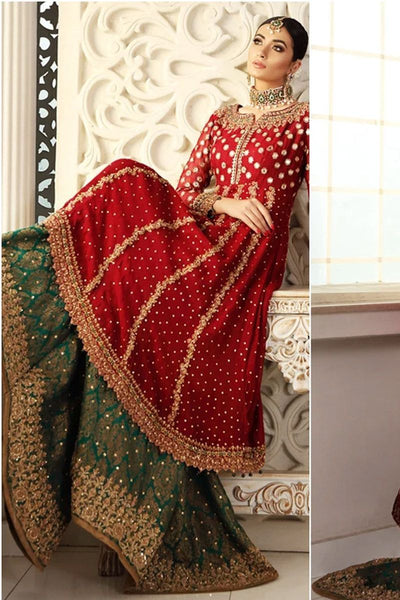 Chiffon shirt chiffon slives Net duppata &Net embroidered Plazo/Gharara/Sharara & plain silk  trouser