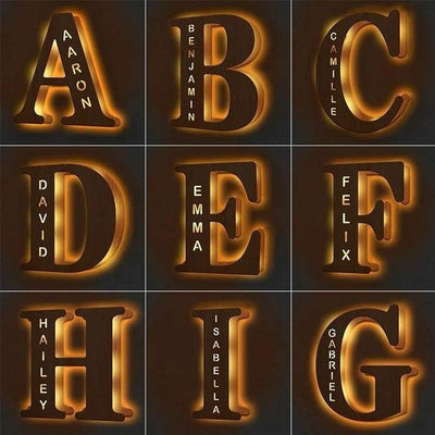 Customize Wooden Alphabet Led