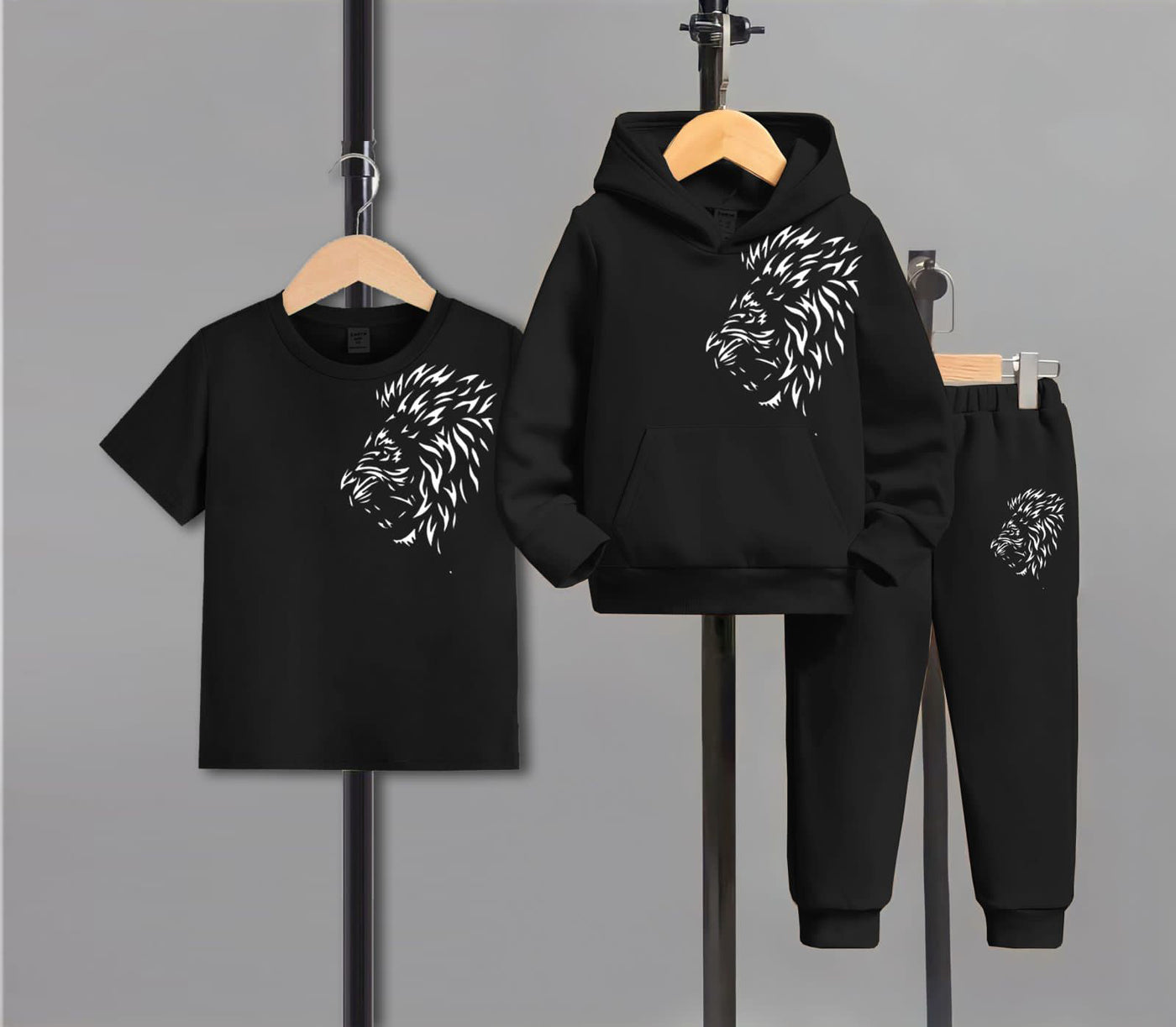 3IN1 _Winter Collection For Kids Hoddi +t shirt +Trouser_