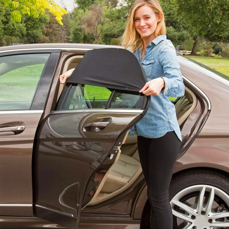 Car Door Window Covers 4 Pcs Set Front/Rear Side Window UV Sunshine Cover Car Shade Mosquito Net For Baby Child