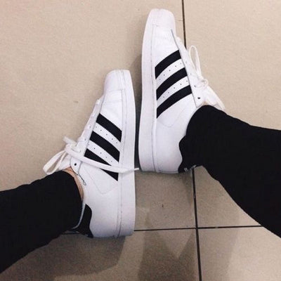 Classic White Sneaker with Black Stripe For Men