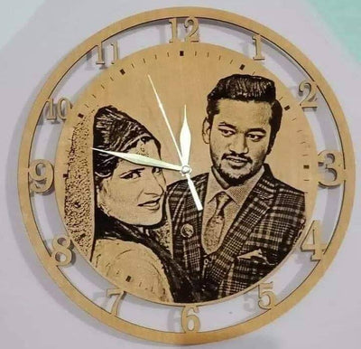 Engraved Wooden Photo Clock