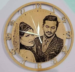 Engraved Wooden Photo Clock