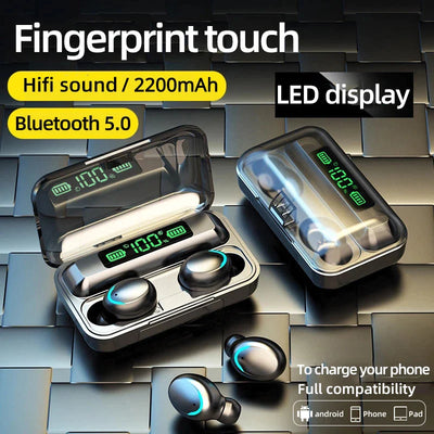Touch Wireless Bluetooth Sports Earbuds With 2200-3500mAh Charging Box