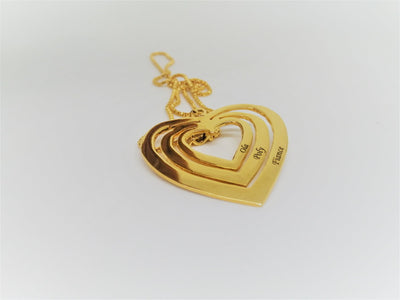 3 Layered Heart Engraved Necklace– Namely