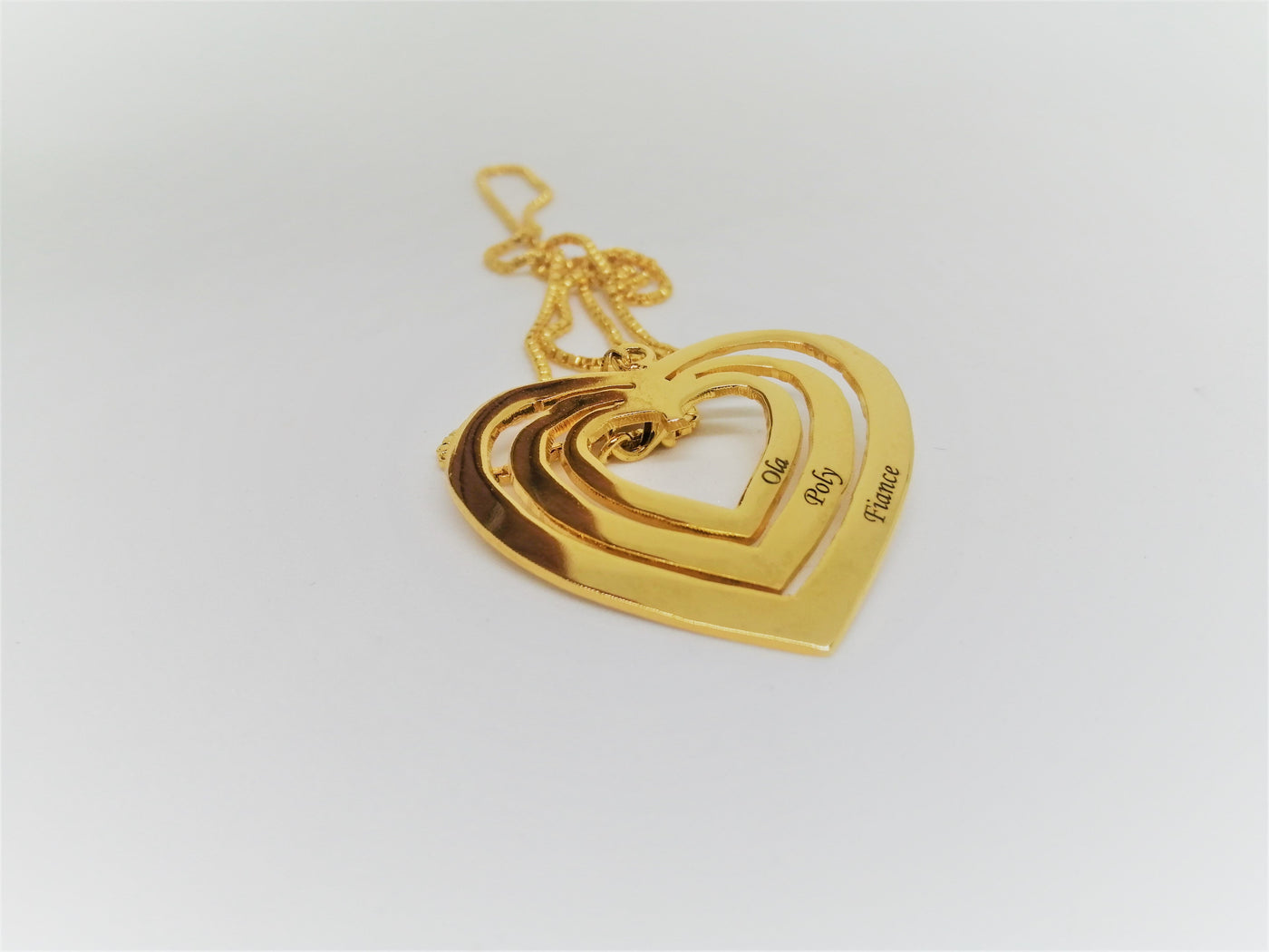 3 Layered Heart Engraved Necklace– Namely