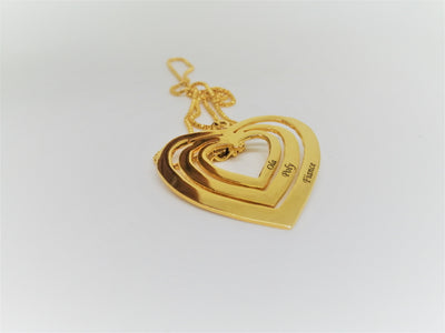 3 Layered Heart Engraved Necklace– Namely