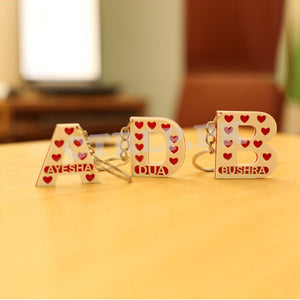 CUSTOMIZED NAME PRINTED ON ALPHABET SANDWICH KEYRING