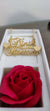 Name Necklace with double hearts– Namely