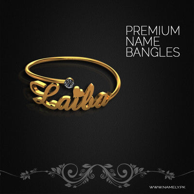 Name Necklace with Crown and heartline– Namely