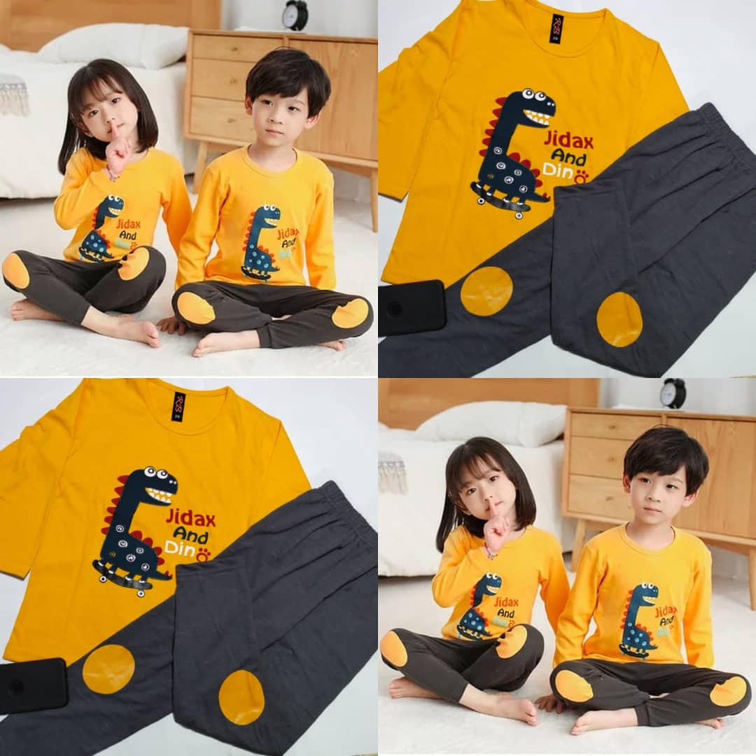 Soft Cotton Jersey Kids Night Suit - Cozy Sleepwear for Boys and Girls