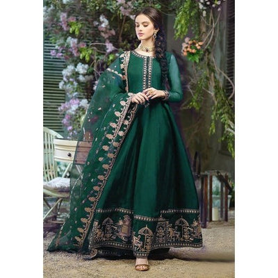 3 Piece Stitched Embroidered Maxi (Maxi, Dupatta, and Trouser)