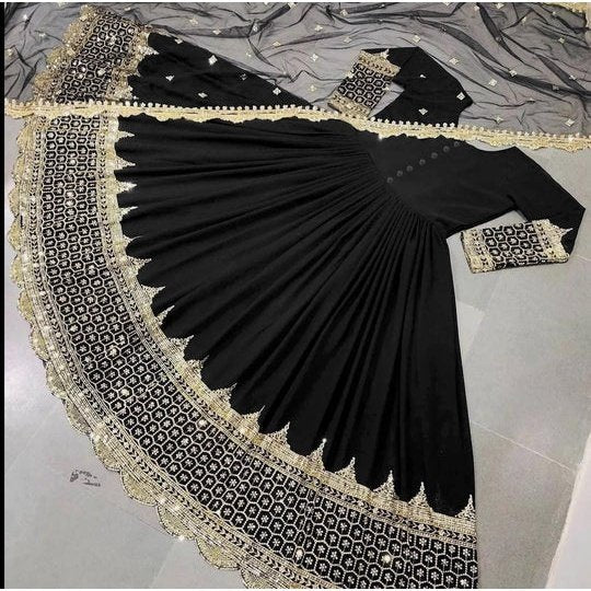 3 Piece Stitched Embroidered Maxi (Maxi, Dupatta, and Trouser)