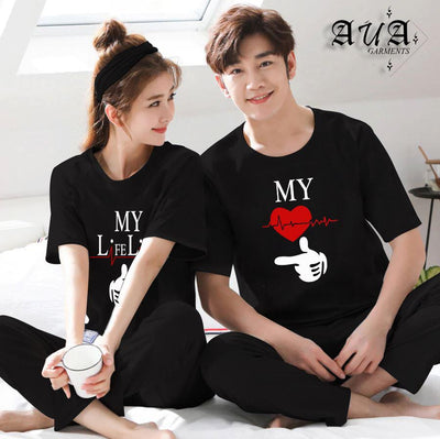 Couple Night Dress Set - Pack of 2