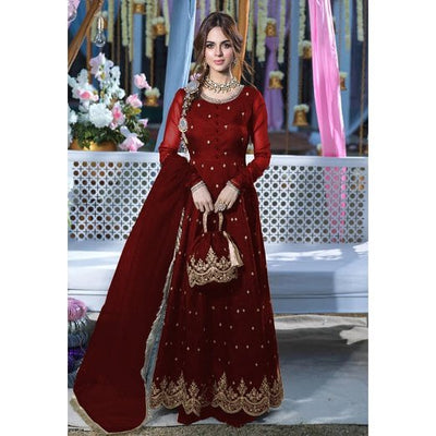 Traditional 3-Piece Maxi, Dupatta, And Trouser With Intricate Embroidery