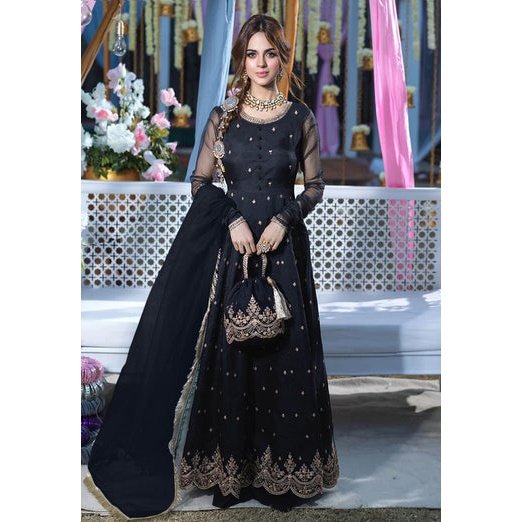 Traditional 3-Piece Maxi, Dupatta, And Trouser With Intricate Embroidery