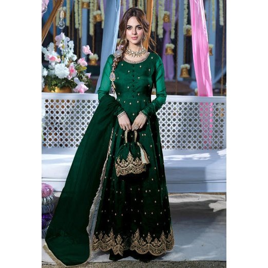 Traditional 3-Piece Maxi, Dupatta, And Trouser With Intricate Embroidery