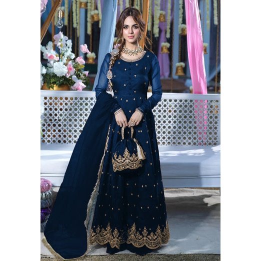 Traditional 3-Piece Maxi, Dupatta, And Trouser With Intricate Embroidery