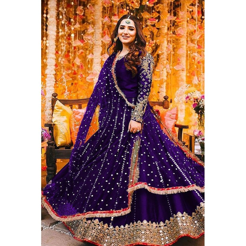 Traditional 3-Piece Maxi, Dupatta, and Trouser with Intricate Embroidery