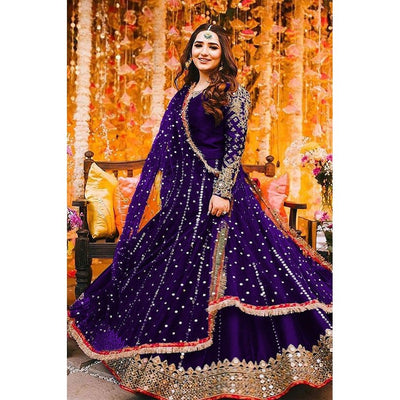 Traditional 3-Piece Maxi, Dupatta, and Trouser with Intricate Embroidery