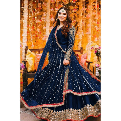 Traditional 3-Piece Maxi, Dupatta, and Trouser with Intricate Embroidery