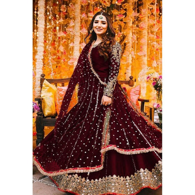 Traditional 3-Piece Maxi, Dupatta, and Trouser with Intricate Embroidery