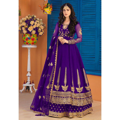 Traditional 3-Piece Maxi, Dupatta, And Trouser With Intricate Embroidery
