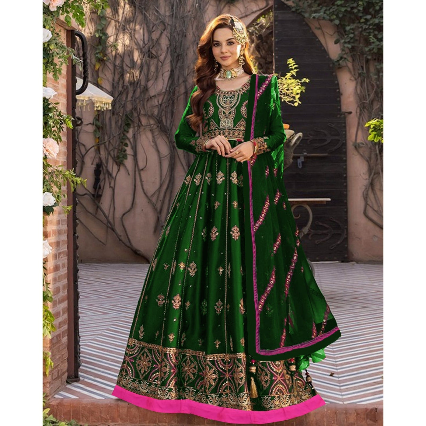 3 Piece Stitched Embroidered Maxi (Maxi, Dupatta, and Trouser)