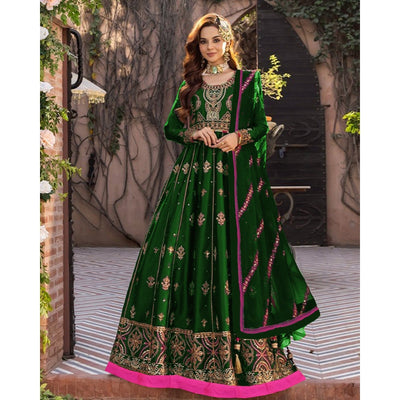 3 Piece Stitched Embroidered Maxi (Maxi, Dupatta, and Trouser)