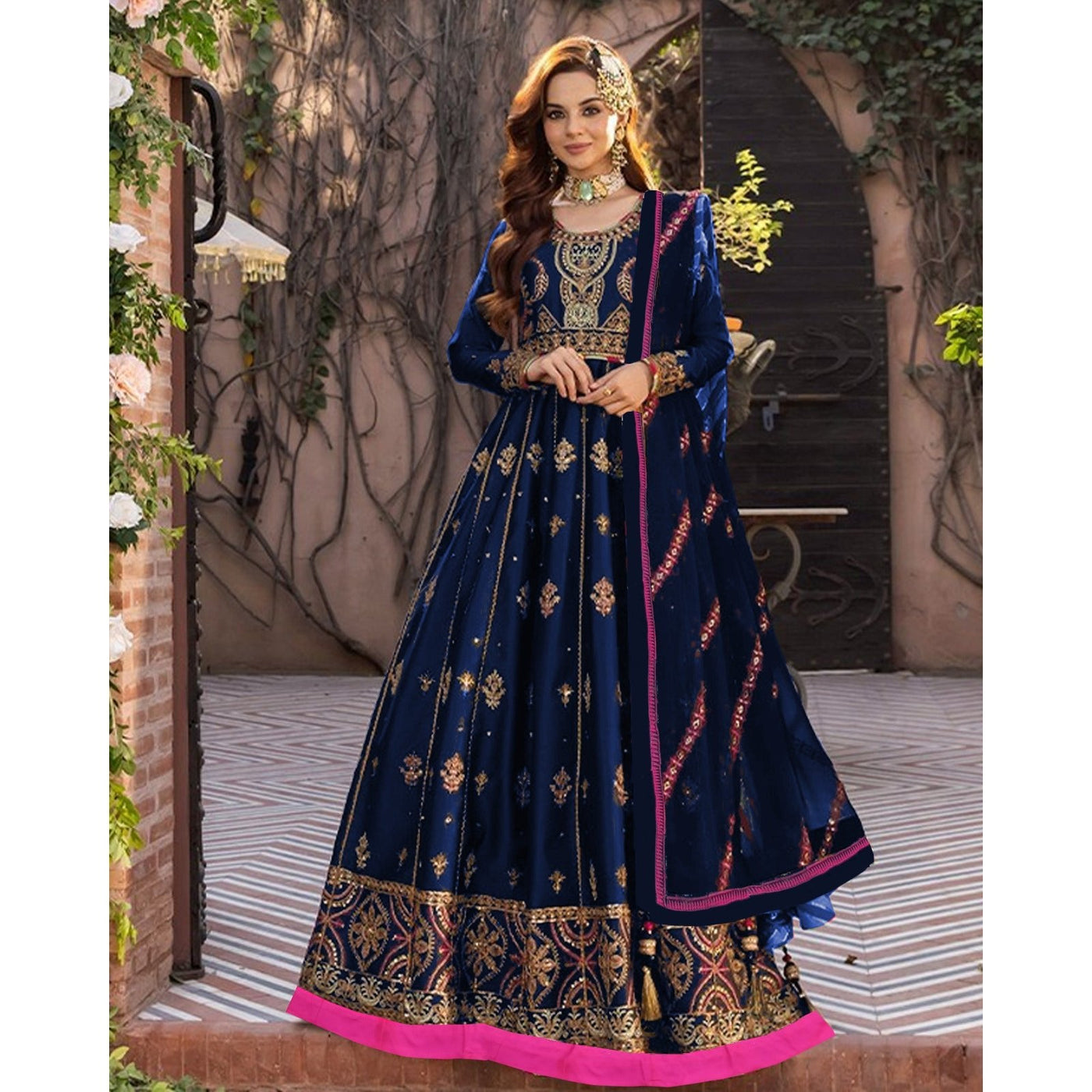 3 Piece Stitched Embroidered Maxi (Maxi, Dupatta, and Trouser)