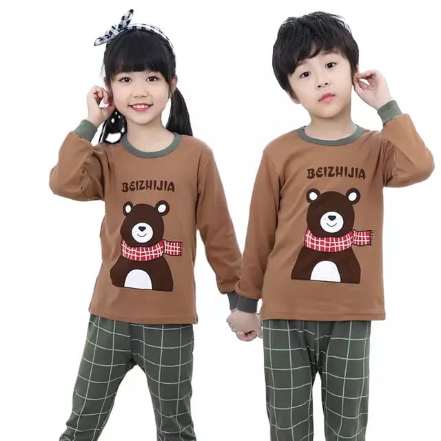 Soft Cotton Jersey Kids Night Suit - Cozy Sleepwear for Boys and Girls