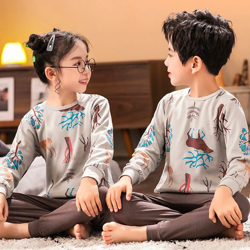 Soft Cotton Jersey Kids Night Suit - Cozy Sleepwear for Boys and Girls