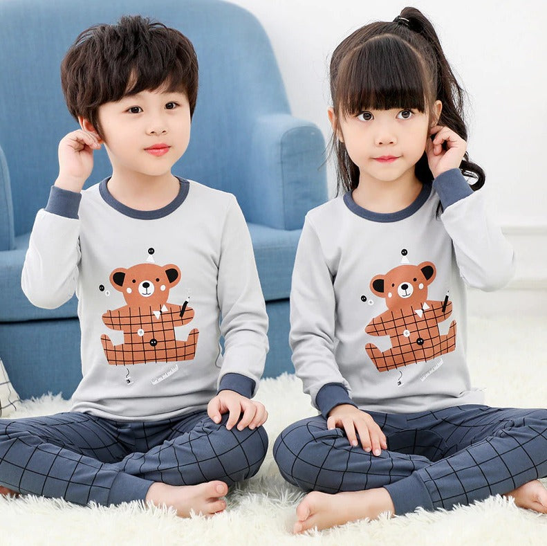 Soft Cotton Jersey Kids Night Suit - Cozy Sleepwear for Boys and Girls