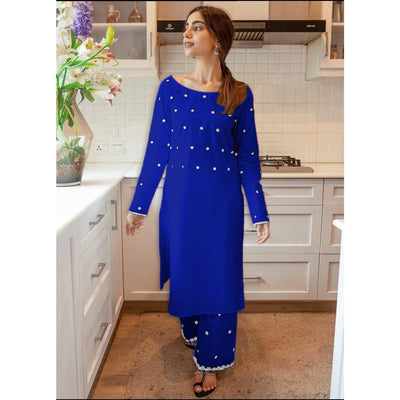 STITCHED EMBROIDERED 2 PIECE SUIT