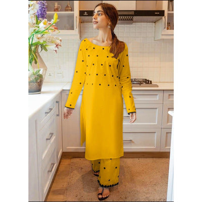 STITCHED EMBROIDERED 2 PIECE SUIT