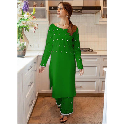STITCHED EMBROIDERED 2 PIECE SUIT