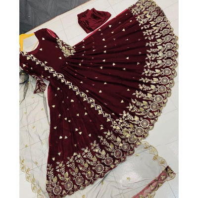 3 Piece Stitched Embroidered Maxi (Maxi, Dupatta, and Trouser)