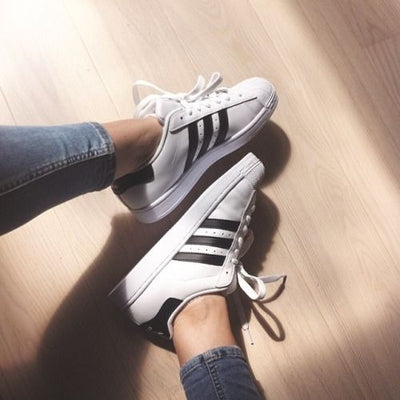 Classic White Sneaker with Black Stripe For Men