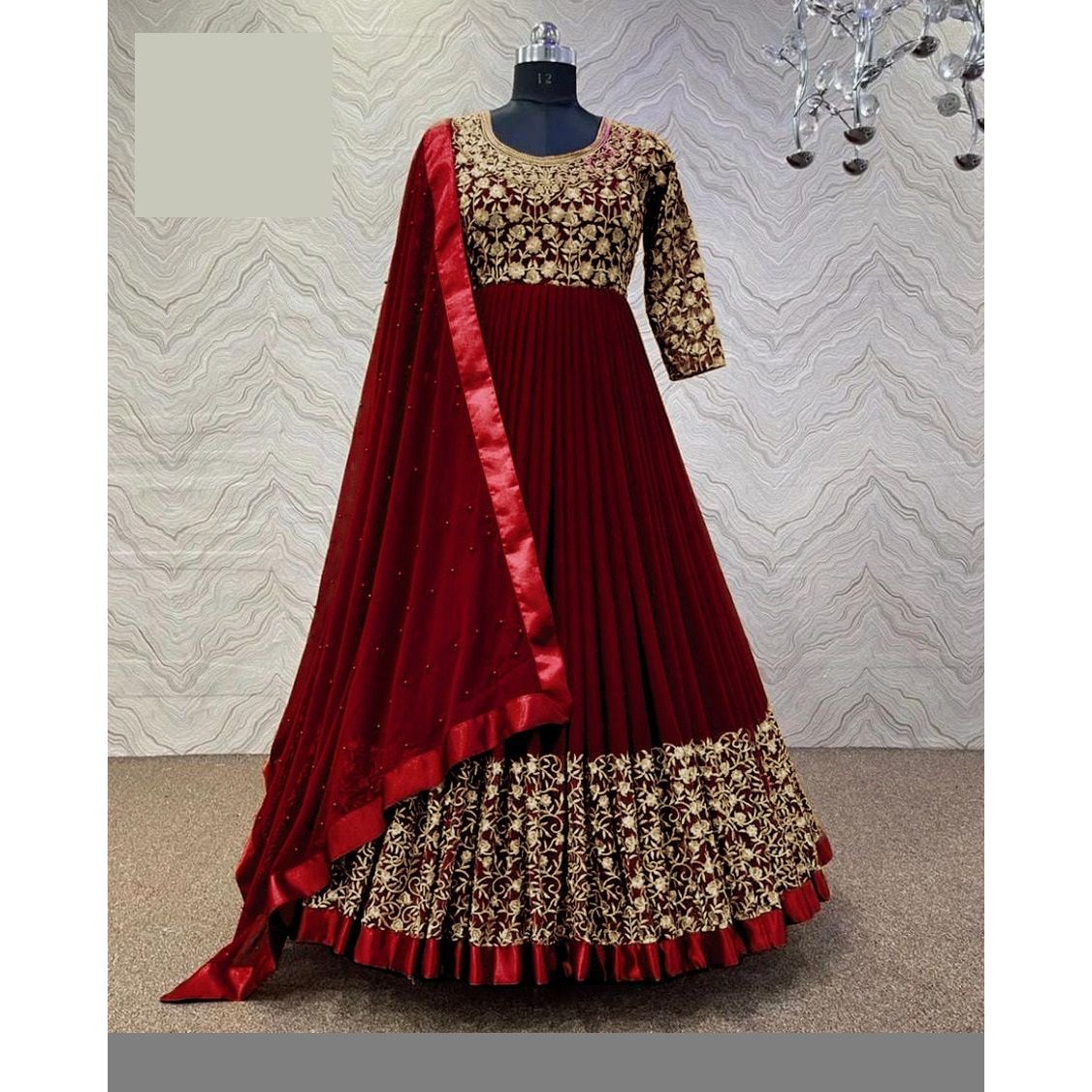 3 Piece Stitched Embroidered Maxi (Maxi, Dupatta, and Trouser)