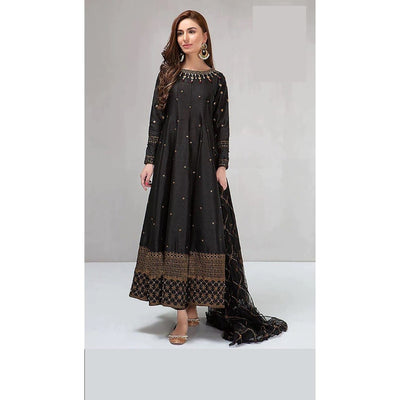 Stitched 3-Piece Embroidered Suit: Shirt, Dupatta, and Trouser Magnificence