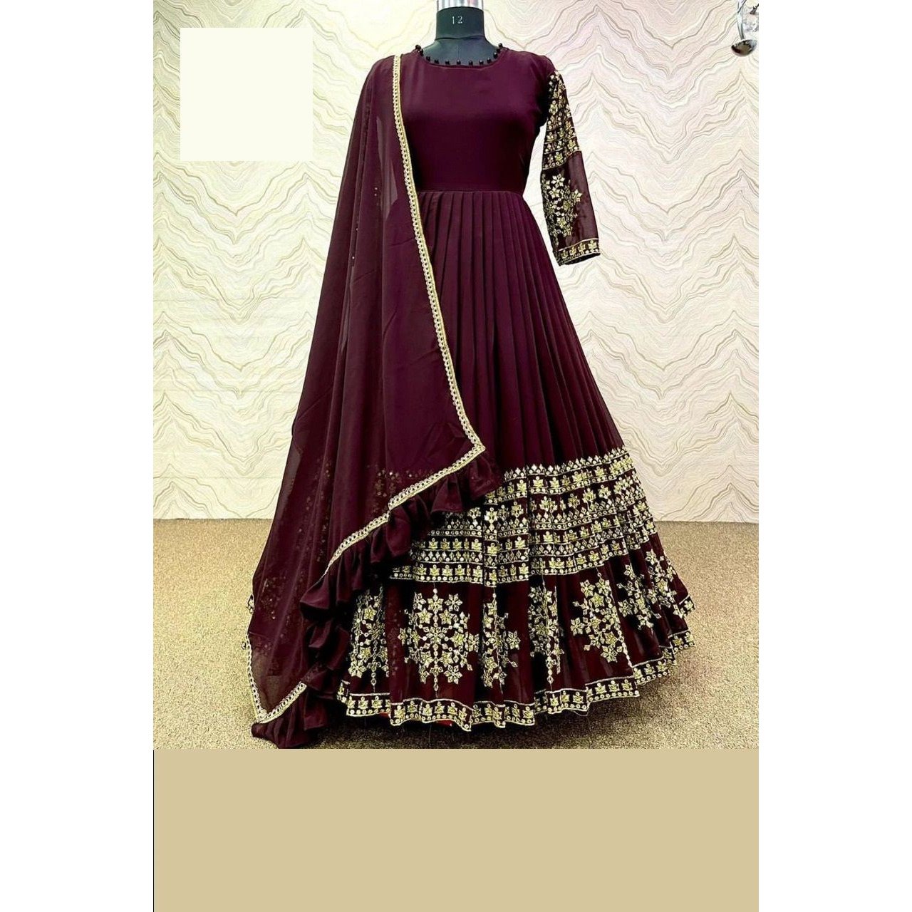3 Piece Stitched Embroidered Maxi (Maxi, Dupatta, and Trouser)